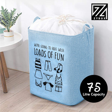 75L Foldable Laundry Storage Washing Bin Basket Large Waterproof Cloth Baggage - ZYBUX